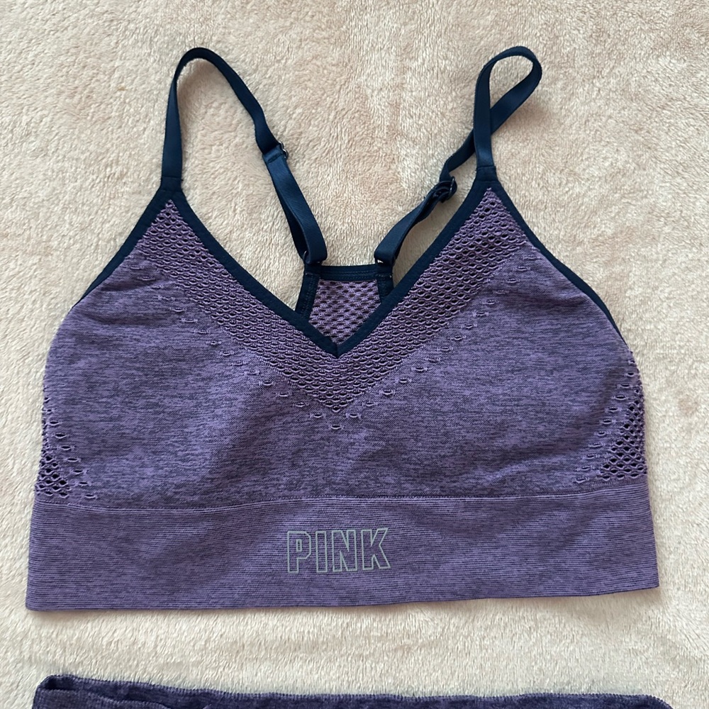 Pink sports bra, bra only